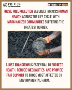 Fossil fuels leave toxic mark on human health from birth to death