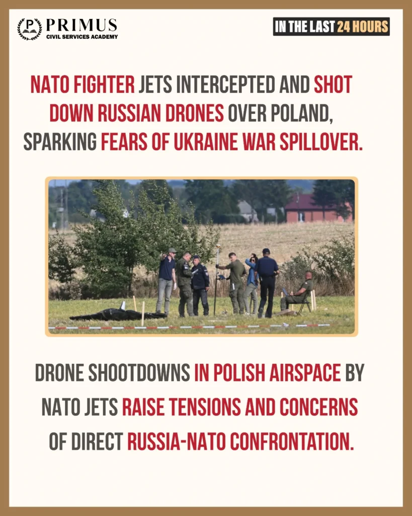 NATO scrambles Jets to shoot down Russian Drones in Poland, raising concerns of War Spillover