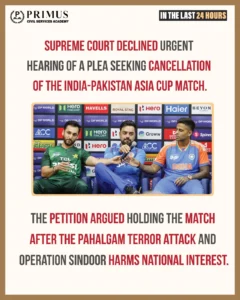 Supreme Court refuses urgent listing of plea against India-Pakistan Asia Cup match