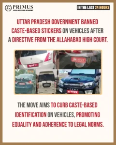 UP govt banned caste based stickers